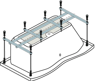 Установка акриловой ванны на каркас